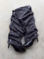 BLACK DENIM HEELS